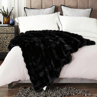 Plaid en fausse fourrure de lapin en peluche de polyester Zhengtai pour canapé, lit, salon, chambre à coucher