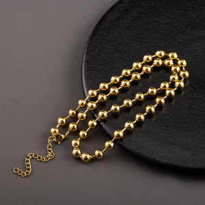 สร้อยคอคลาวิเคิลแบบโซ่ลูกบอลชุบทอง 18K สแตนเลสสตีลยี่ห้อ Yunnique ดีไซน์เรขาคณิตแบบมินิมอลสำหรับเครื่องประดับแฟชั่น - Product Image 1