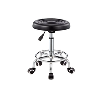 Tabouret rond pivotant à levage rotatif en gros, noir, en PU, chaise pivotante mobile, tabouret de médecin mobile