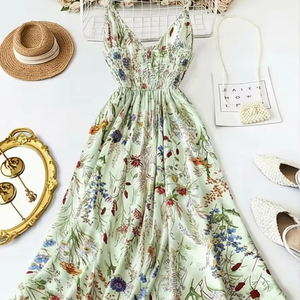 Abito casual da donna con stampa artistica, abito a canotta fluido e confortevole taglie forti per l'uso quotidiano - Product Image 1