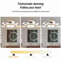 Ventilador de Techo con Aspas Invisibles y Luz, Ventilador de Techo Inteligente con Lámpara para Sala de Estar, Control por Voz Wifi Alexa