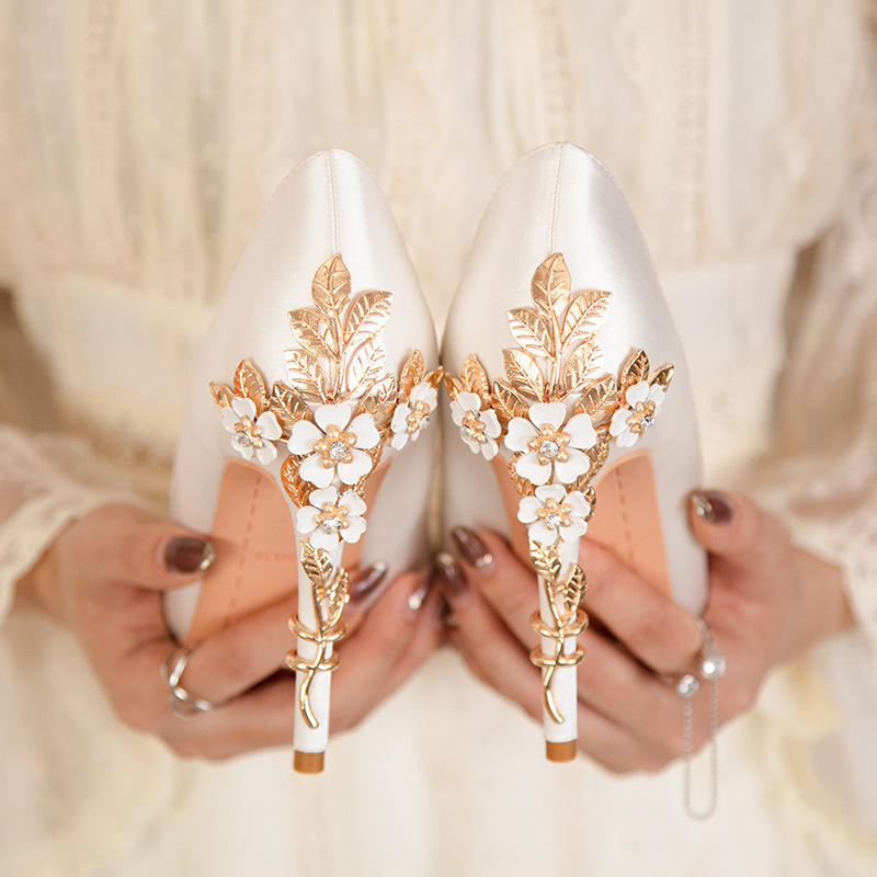 Bridal Footwear Gold Wedding Shoes Uk Traditional Chinese Asian