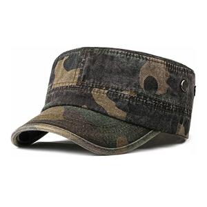 Yüksek Kaliteli Yıkanmış Pamuklu Vintage Orta Boy Kadet Şapkası Erkekler İçin Açık Hava Taktiksel Ayarlanabilir Düz Tepeli Özel Logo Tasarımlı - Product Image 4