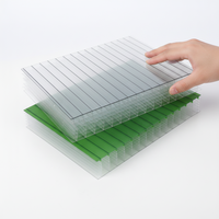 Panneau rectangulaire en polycarbonate multicouche transparent, résistant aux chocs et aux UV, plaque PC alvéolaire anti-UV