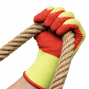 Guantes de Trabajo de Punto Sin Costuras CVC Recubiertos de Látex Arrugado, Forro de Poliéster, Antideslizantes, Resistentes a la Abrasión, Transpirables, Guantes de Seguridad - Product Image 5