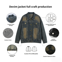 Ensemble de tenue en jean personnalisé OEM, style vintage délavé, élastique, confortable, résistant à la décoloration, tendance, pour homme, pour un look streetwear