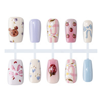 Prix de gros Faux ongles à presser 30 pièces, pointes d'ongles fabriquées à la machine, forme amande, couvrance totale, réutilisables, logo personnalisé, kit de nail art OEM ODM YO-147