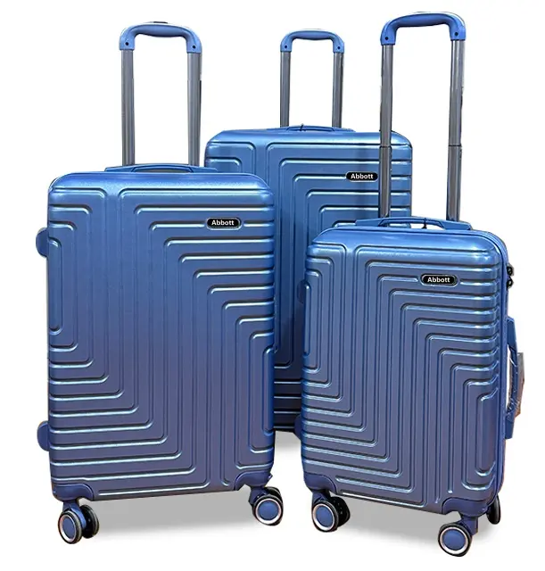 Hot selling cheap ABS PC trolley 3PCS suitcase set durable travel bags suitcases with spinner wheels airport luggage trolley