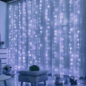 LED Warm White Copper String <b>Fairy</b> <b>Curtain</b> <b>Lights</b> USB Powered Hanging Decor for Christmas Wedding and Indoor Party - Product Image 5