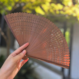 พัดไม้ไผ่พับได้แบบดั้งเดิม งานฝีมือทำมือ สีพื้น สำหรับชุดฮั่นฝู สไตล์โบราณ - Product Image 3