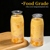 Gobelets en plastique PET transparent personnalisés de 21 oz (635 ml) pour les smoothies aux fruits, vente en gros, grands contenants à emporter pour boissons avec couvercle à ouverture facile