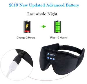 Masker Mata nirkabel, headphone 3D tidur nirkabel, earbud tidur lembut tahan lama - Product Image 5