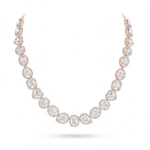 <b>Top</b> Selling White Gold Diamond Mix-Match Halo Symphony Necklace Luxury Women's <b>Wedding</b> Jewelry - Product Image 3