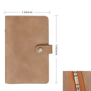 Wholesale A5 A6 Notebook Binder 6 Rings Spiral Business Office Planner Agenda Budget Binder Color PU Leather Cover Binder