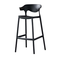 Tabouret de bar en métal de style industriel moderne et antique pour salon, avec coussin en bois, empilable, noir