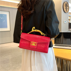 Bolso <span class=keywords><strong>Bandolera</strong></span> con Cabeza de <span class=keywords><strong>Leopardo</strong></span> al por Mayor, Bolsos de Mano de Lujo de Piel Sintética de Cocodrilo para Mujer, Bolsos de Mano de Moda para Mujer 2025 - Product Image 2