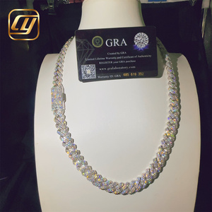 Hip Hop Jewelry 12MM VVS Moissanite Diamond Pass Diamond Tester Sterling Silver 925 Hip Hop <b>Iced</b> <b>Out</b> Cuban Link <b>Chain</b> Necklace - Product Image 2