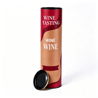 Boîte cylindrique en métal recyclable avec couvercle, tube à vin, emballage cadeau de luxe pour vin rouge, champagne, whisky, spiritueux, tubes en papier