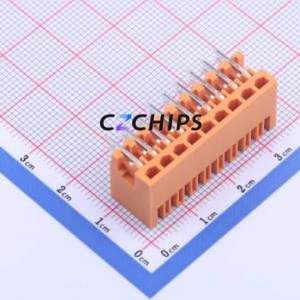 KF2EDGERC-3.5-2*9P Plug-in Terminal Block Bent Lead Through Hole,P=3.5mm Board-to-Board / Socket - Closed 2x9P 3.5mm Orange - Product Image 2