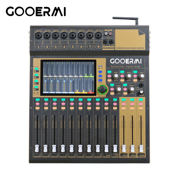 X12 Digital Mixer Audio Mixing Console 12 Channel with Touch Screen Multi Device Remote Control for Sound System