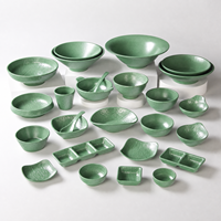 Ensemble de vaisselle en mélamine incassable et écologique, assiettes, bols, plats de service, passe au lave-vaisselle, non toxique, restaurant, cafétéria