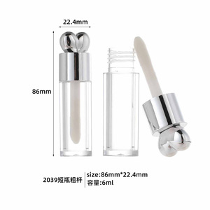 Alta calidad, tapa de corazón, redondo, Petg, serigrafía, tubos de brillo de labios, envases de brillo de labios - Product Image 3