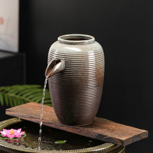 Jardinières en <span class=keywords><strong>terre</strong></span> <span class=keywords><strong>cuite</strong></span> à débit d'<span class=keywords><strong>eau</strong></span> circulaire, décorations paysagères pour bassin de cour, aménagement paysager pour bassin de balcon - Product Image 1