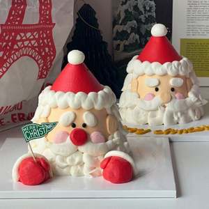Nouvelle Décoration de Gâteau de Noël en Bois de Bouleau avec Père Noël et Sapin – Accessoire de Gâteau - Product Image 2