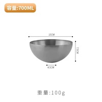 Bols à salade coréens modernes en acier inoxydable doré épaissi 15CM – Durables, multifonctionnels, pour fêtes et camping, polis, non revêtus