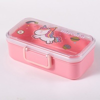 AHLE1122/ Boîte à bento rectangulaire en plastique pour enfants, motif dessin animé, compatible micro-ondes, vente chaude transfrontalière, fabricant