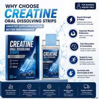 Bandes buccales de créatine à marque privée personnalisées en gros avec créatine monohydrate, vitamine B12 et électrolytes