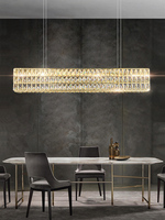 Nouveau modèle nordique moderne luxe maison décorative cristal anneaux dorés lustres en cristal suspensions
