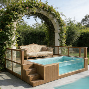 Piscine hors sol en fibre de verre facile à installer, ronde de 15 pieds, résistante à la corrosion, avec couverture de piscine pour loisirs résidentiels - Product Image 1