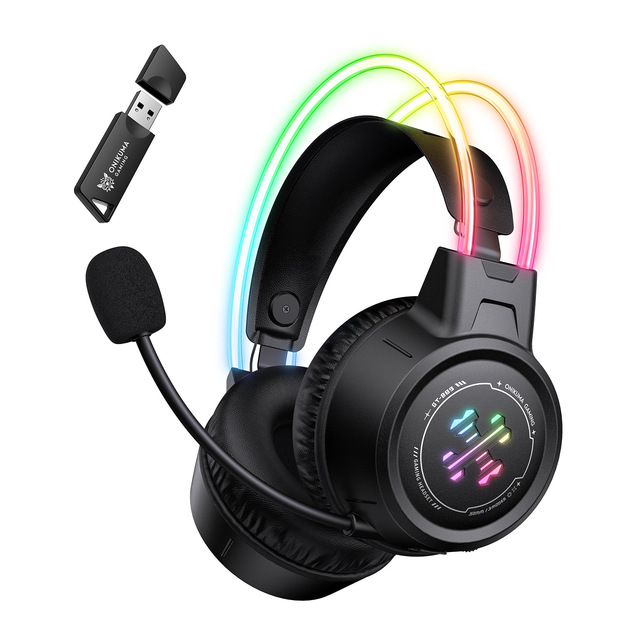ONIKUMA GT889 Tri-Mode Gaming Headset BT 5.4 2.4G Wired RGB Headband 60H Playtime Noise Canceling Mic for PC PS5