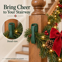 Supports de suspension de Noël pour couronnes et guirlandes avec fixation adhésive ou à vis pour la décoration saisonnière sur murs et étagères