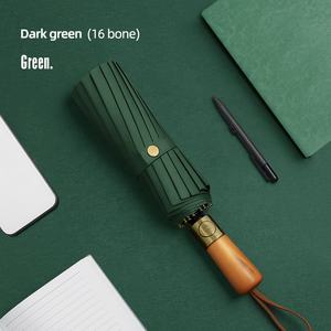 <span class=keywords><strong>Parapluie</strong></span> <span class=keywords><strong>pliant</strong></span> pour hommes d'affaires, renforcé, épaissi, ouverture et fermeture automatiques, manche en bois, 16 baleines, luxe <span class=keywords><strong>haut</strong></span> <span class=keywords><strong>de</strong></span> <span class=keywords><strong>gamme</strong></span>, bouton en nylon avec or - Product Image 6