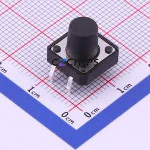 TC-1103-C-N Tactile Switch Through hole Component THT-4P,12x12mm Switch Single Pole Single Throw Round Button 2.6N Through Hole - Product Image 1