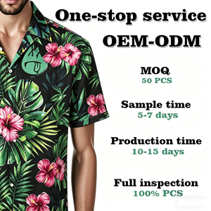 Camisa Hawaiana Casual para <span class=keywords><strong>Hombre</strong></span>, Venta Caliente, a la Moda, Verano, ODM, Holgada, para Vacaciones en la Playa, Transpirable, de Manga Corta - Product Image 2