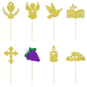 Primera <span class=keywords><strong>Comunión</strong></span> Banner Cake Topper Kit Bautismo Decoraciones para Niños Niñas Festivo Navidad Diwali Ramadán Confirmaciones - Product Image 6