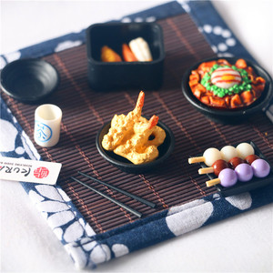 Xixi casa de muñecas Mini comida juego accesorios BJD escena circundante Bola de pescado japonés Ramen Bowl palillos salsa de inmersión - Product Image 2