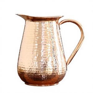 Pichet à eau en cuivre martelé fait main 1,7 L – Carafe classique écologique pour bière, vin, boissons – Idéal pour les mariages et les fêtes – Conception durable - Product Image 3