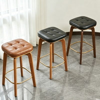 Chaise de bar nordique haute en velours, dossier luxueux, tabouret de cuisine moderne en cuir, chaises de bar pour table de bar