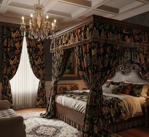 Elegant Samurai And Geisha Floral Art Window Curtains Dense Floral Panel 70% <b>Light</b> Blocking Luxury Decorative Curtains - Product Image 1