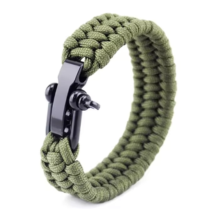 Pulsera de supervivencia de paracord con grillete de hebilla de acero inoxidable de metal ajustable 550 - Product Image 3