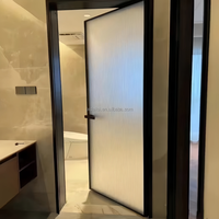 Pintu Kamar Mandi Minimalis Aluminium Alloy Laris Manis, Pintu Geser Kaca Tempered Tahan Air untuk Pemisahan Area Basah Kering