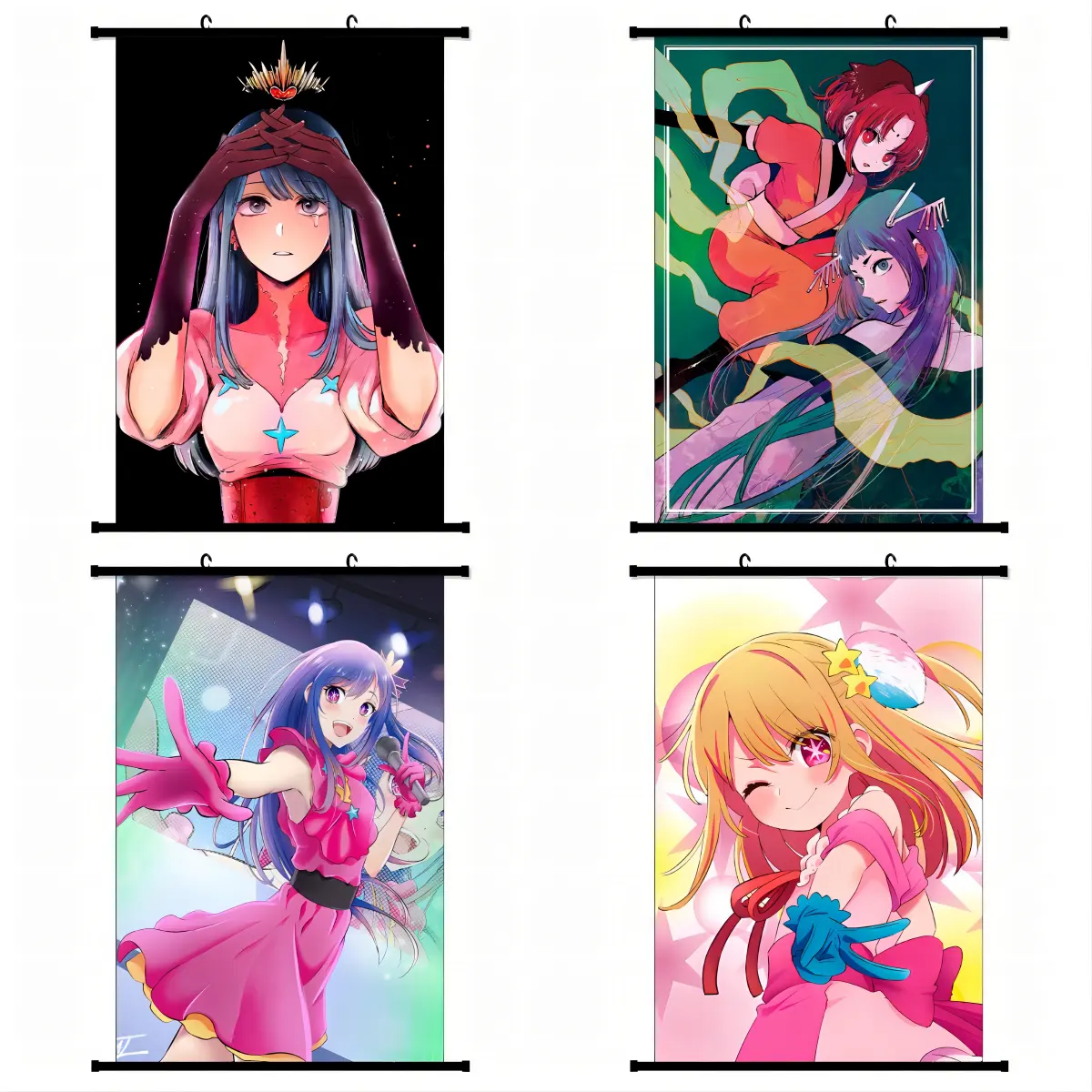 35 Designs Anime Poster Wall Oshi no Ko Hanging Picture Scroll Poster Polyester For Room Wall Decoration Poster
