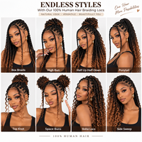 Extensions de dreadlocks 100% cheveux humains, faits à la main, avec pointes bouclées, pour tresses et torsades afro kinky