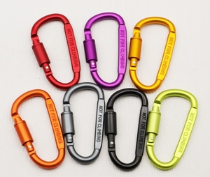 Móc khóa hình D 80mm giá xuất xưởng, có khóa, màu súng, chất liệu nhôm kim loại, xoay được, móc khóa dạng carabiner dùng cho quảng cáo - Product Image 5