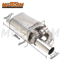 Soupape d'échappement Valvetronic en acier inoxydable, entrée/sortie 63 mm, corps 212x152 mm, longueur 560 mm, 2 silencieux, 1 contrôleur
