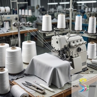 Fil à coudre 100% polyester filé 40/2 blanc brut / Fil à coudre Hilos De Coser Échantillon gratuit TKT120 40s/2 50/2 pour la couture de vêtements à grande vitesse